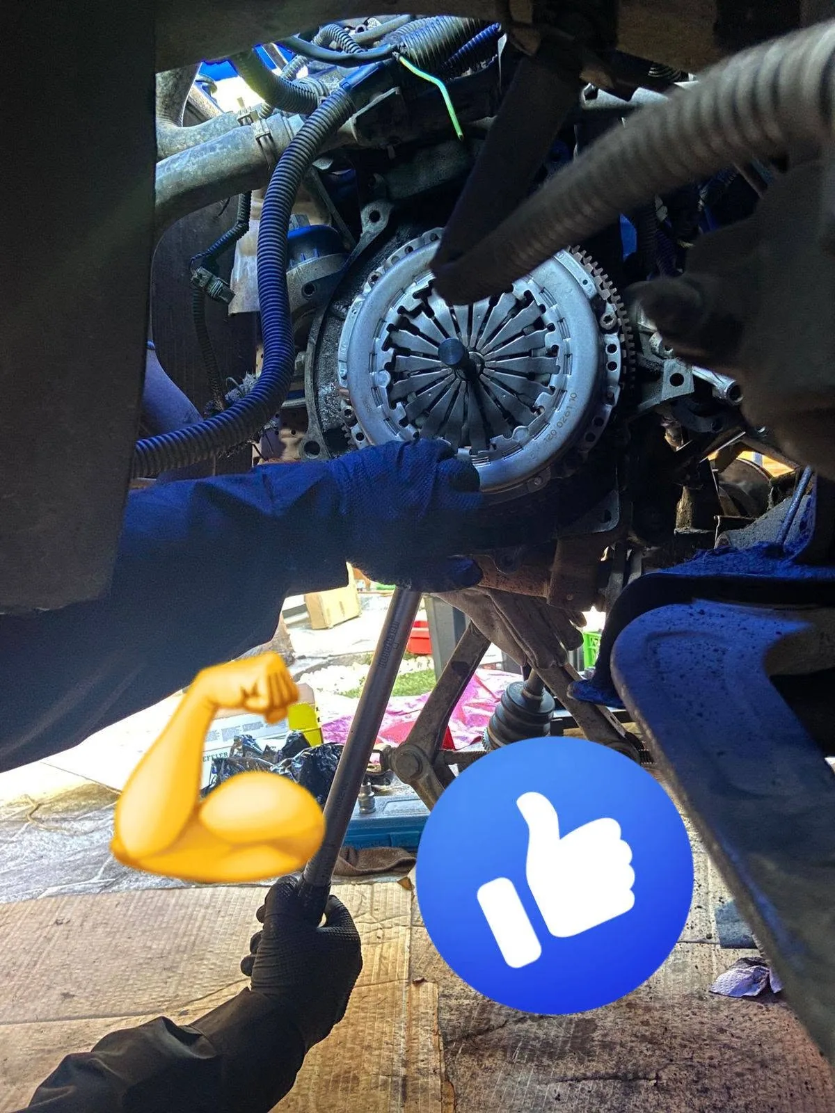 Cambio de conjunto de embrague en Peugeot 206 año 2005 realizado por AMTEC